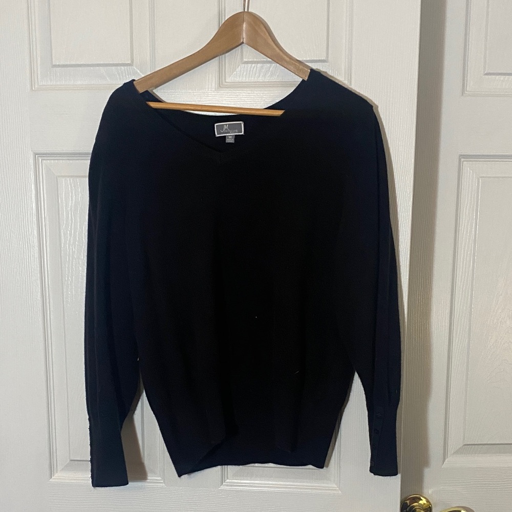 JM Collection Classic soft Black Knit Top
